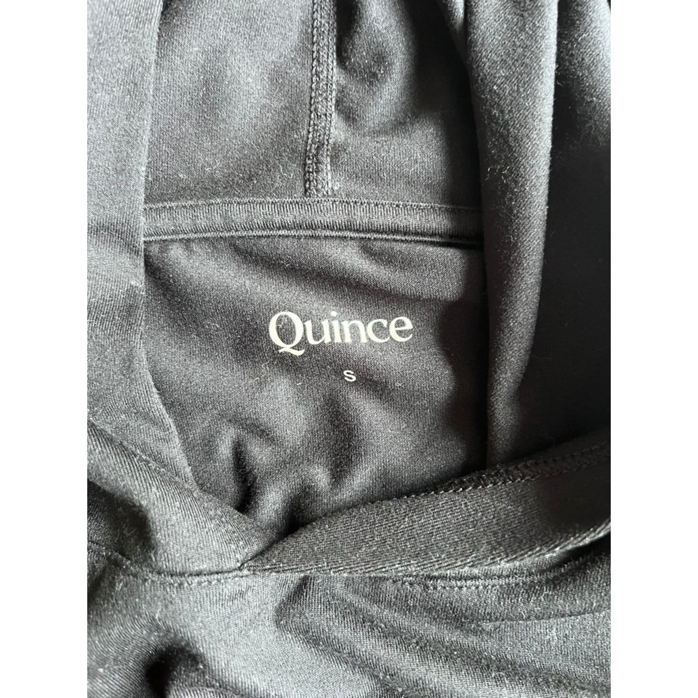 Quince Flowknit Performance Hoodie‎ Black Zip Pockets Sweatshirt size small - Picture 8 of 10